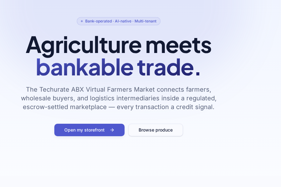 ABX Virtual Farmers Market — Agriculture meets bankable trade