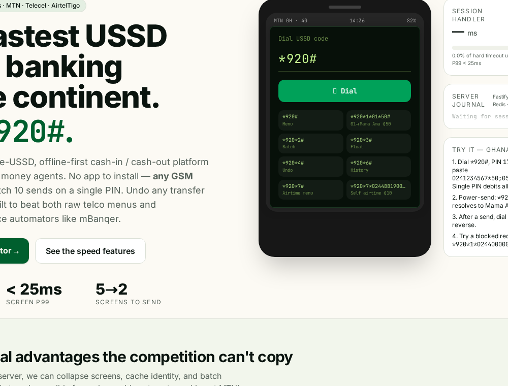 ABX USSD AgentDash — pure-USSD agent banking simulator